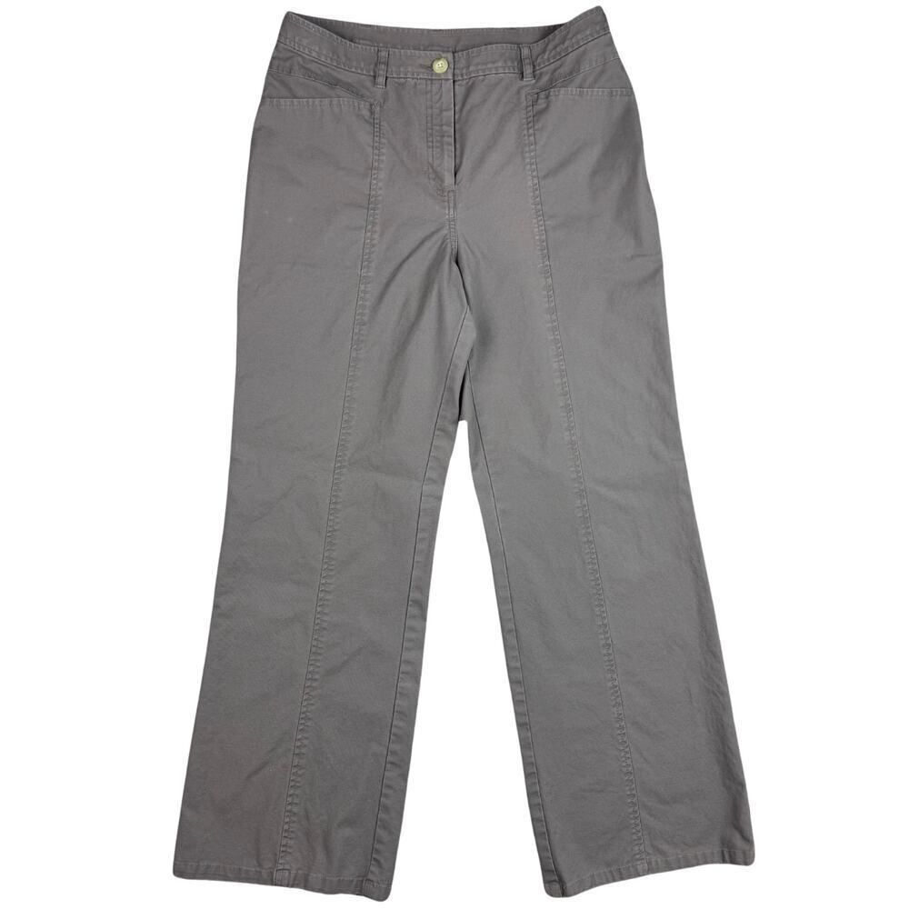 L.L. Bean‎ Pants Womens Size 10 Taupe Tan Baggy Pockets Wide Leg